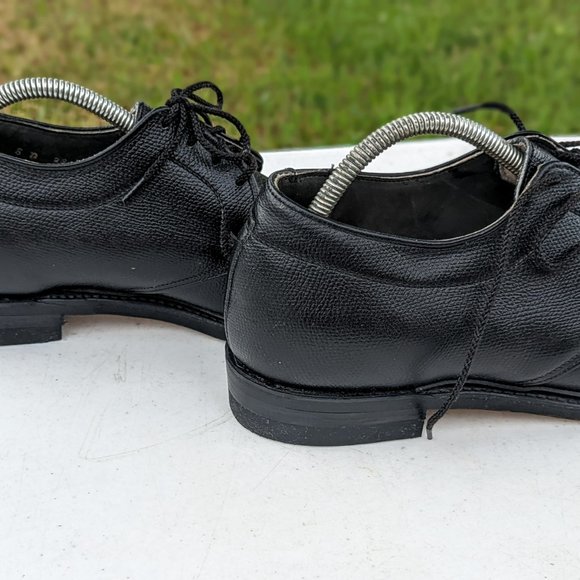 Black Men\'s Uniform Leather Vulcan Soles Derby style shoes  Sz 8D main image 5